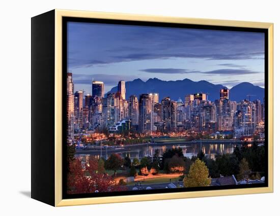 Vancouver skyline in front of North Shore Mountains-Ron Watts-Framed Premier Image Canvas