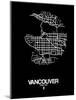 Vancouver Street Map Black-NaxArt-Mounted Art Print