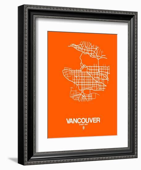 Vancouver Street Map Orange-NaxArt-Framed Premium Giclee Print