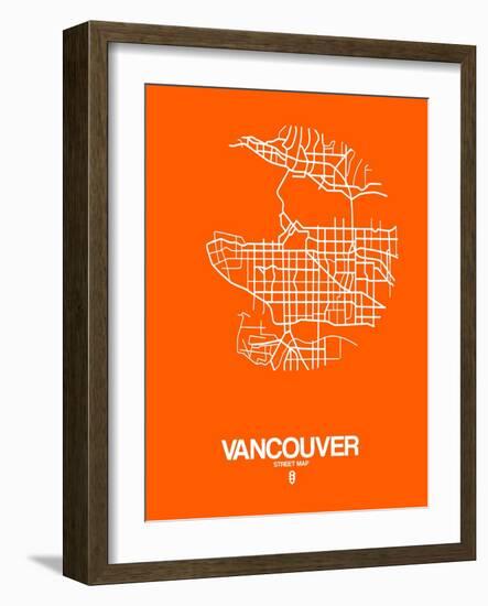 Vancouver Street Map Orange-NaxArt-Framed Art Print