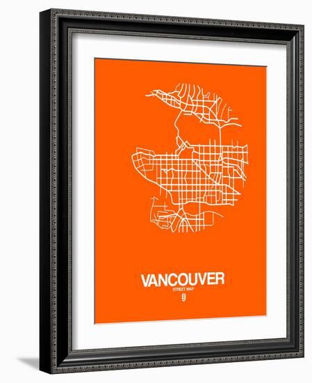 Vancouver Street Map Orange-NaxArt-Framed Art Print