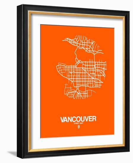 Vancouver Street Map Orange-NaxArt-Framed Art Print