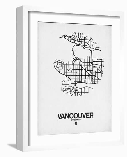 Vancouver Street Map White-NaxArt-Framed Art Print