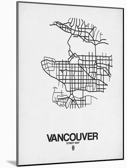 Vancouver Street Map White-NaxArt-Mounted Art Print