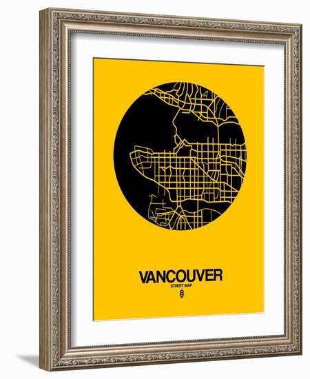 Vancouver Street Map Yellow-NaxArt-Framed Art Print