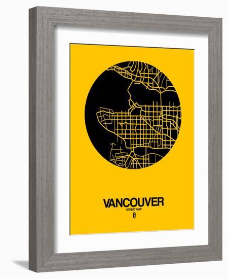 Vancouver Street Map Yellow-NaxArt-Framed Art Print