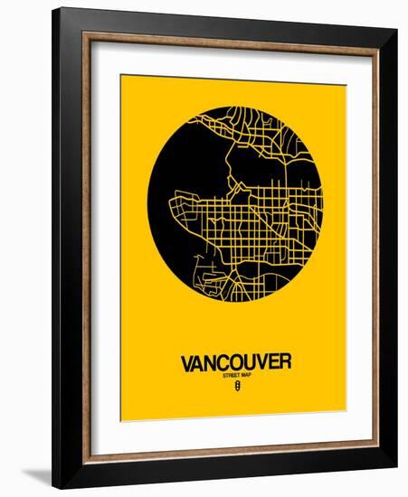 Vancouver Street Map Yellow-NaxArt-Framed Art Print