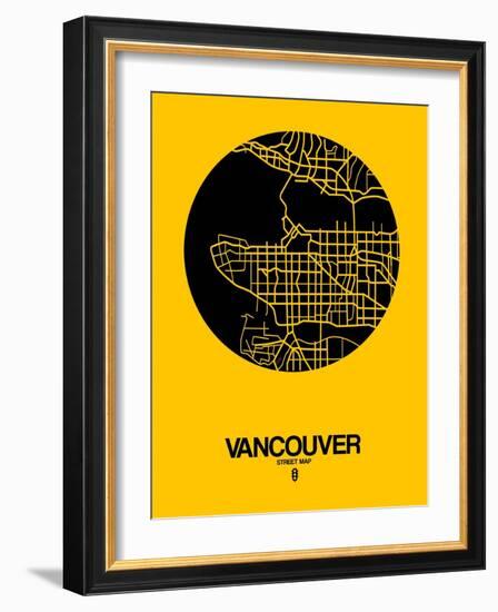 Vancouver Street Map Yellow-NaxArt-Framed Art Print