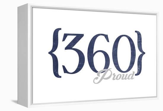 Vancouver, Washington - 360 Area Code (Blue)-Lantern Press-Framed Stretched Canvas