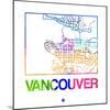 Vancouver Watercolor Street Map-NaxArt-Mounted Art Print