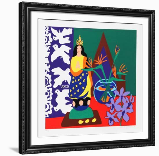 Vanda-Hunt Slonem-Framed Serigraph