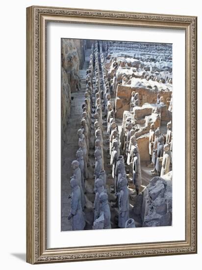 Vanguard Line of Terracotta Warriors, China-George Oze-Framed Photographic Print