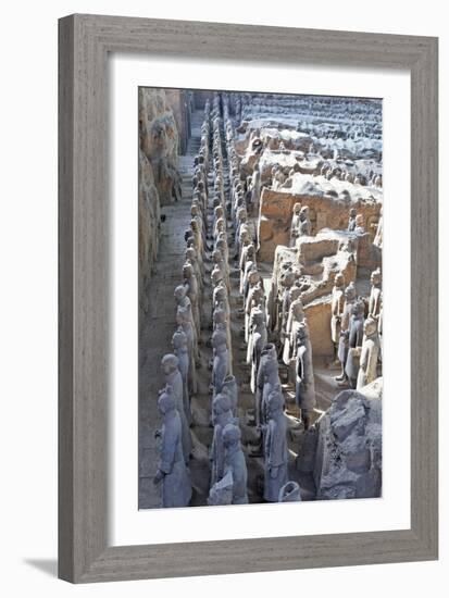 Vanguard Line of Terracotta Warriors, China-George Oze-Framed Photographic Print