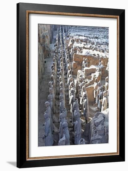 Vanguard Line of Terracotta Warriors, China-George Oze-Framed Photographic Print