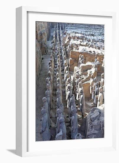 Vanguard Line of Terracotta Warriors, China-George Oze-Framed Photographic Print