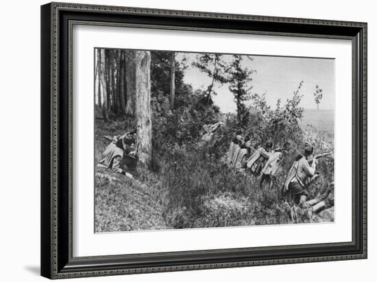 Vanguard of Austro-Hungarian Uhlans Occupying a Clearing in a Forest, World War I, 1917-null-Framed Giclee Print