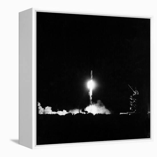 Vanguard Rocket with Satellite Making Successful Launching-Hank Walker-Framed Premier Image Canvas