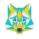 Abstract Wolf Isolated on White Background. Polygonal Triangle Geometric Illustration-vanillamilk-Art Print