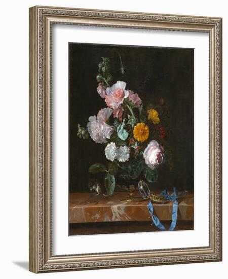 Vanitas Flower Still Life, c.1656-1657-Willem van Aelst-Framed Giclee Print