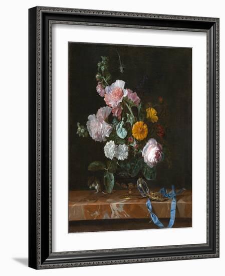 Vanitas Flower Still Life, c.1656-1657-Willem van Aelst-Framed Giclee Print