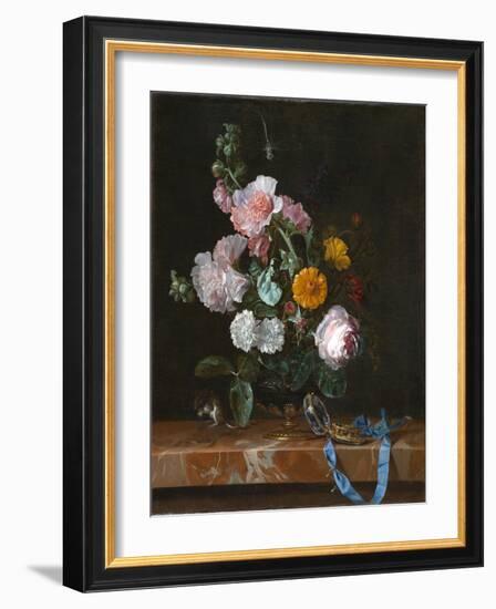 Vanitas Flower Still Life, c.1656-1657-Willem van Aelst-Framed Giclee Print