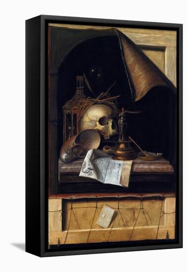 Vanitas Still Life, 17Th Century (Oil on Canvas)-Cornelis Norbertus Gysbrechts-Framed Premier Image Canvas