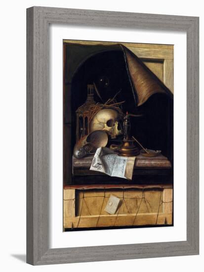 Vanitas Still Life, 17Th Century (Oil on Canvas)-Cornelis Norbertus Gysbrechts-Framed Giclee Print