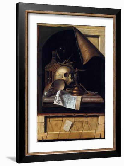 Vanitas Still Life, 17Th Century (Oil on Canvas)-Cornelis Norbertus Gysbrechts-Framed Giclee Print