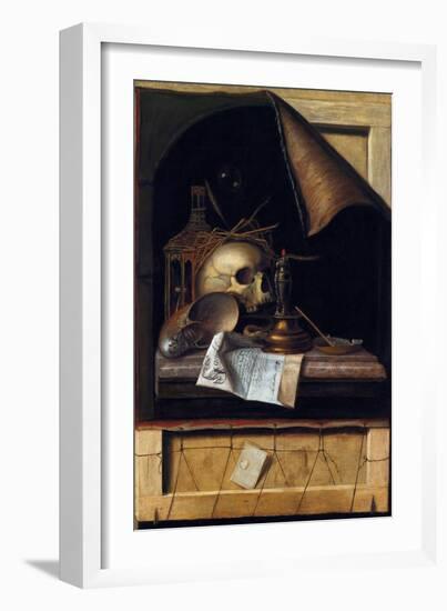 Vanitas Still Life, 17Th Century (Oil on Canvas)-Cornelis Norbertus Gysbrechts-Framed Giclee Print