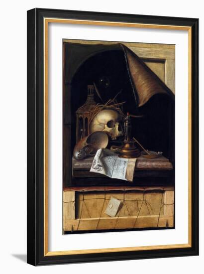 Vanitas Still Life, 17Th Century (Oil on Canvas)-Cornelis Norbertus Gysbrechts-Framed Giclee Print