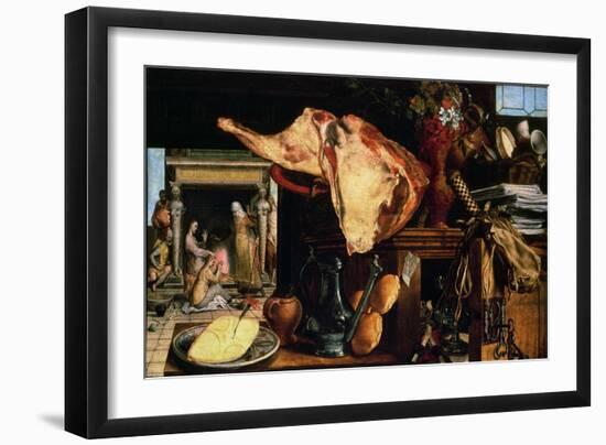 Vanitas Still Life (Christ with Mary and Martha), 1552-Pieter Aertsen-Framed Giclee Print