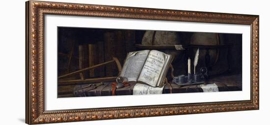 Vanitas Still Life Par Edwaert Collier (1642-1708), - Oil on Canvas, 41,9X98,8 - Private Collection-Edwaert Colyer or Collier-Framed Giclee Print