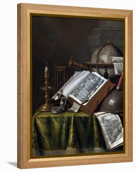 Vanitas Still Life Par Edwaert Collier (1642-1708), - Oil on Wood, 29X25,1 - Private Collection-Edwaert Colyer or Collier-Framed Premier Image Canvas