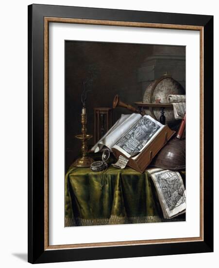 Vanitas Still Life Par Edwaert Collier (1642-1708), - Oil on Wood, 29X25,1 - Private Collection-Edwaert Colyer or Collier-Framed Giclee Print