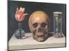 Vanitas Still Life with a Tulip, Skull and Hour-Glass-Philippe De Champaigne-Mounted Giclee Print