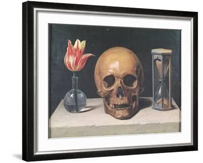 Vanitas Still Life with a Tulip, Skull and Hour-Glass' Giclee 