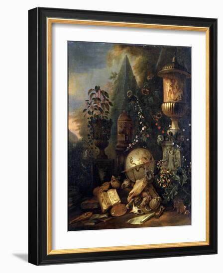 Vanitas, Still Life with a Vase, 17th or Early 18th Century-Matthias Withoos-Framed Giclee Print