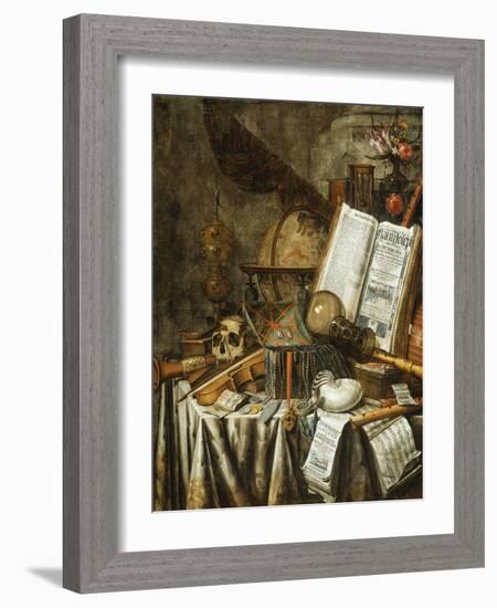 Vanitas Still Life with Musical Instruments, c.1663-Evert Collier-Framed Giclee Print