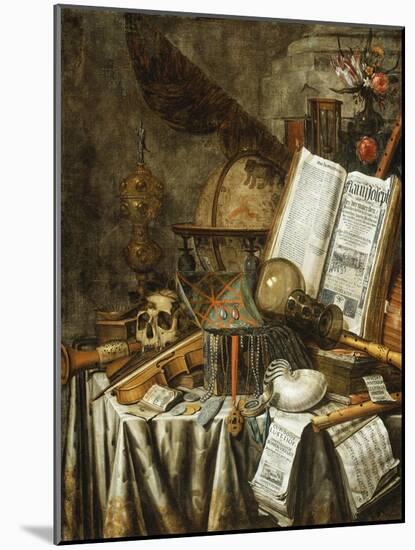 Vanitas Still Life with Musical Instruments, c.1663-Evert Collier-Mounted Giclee Print