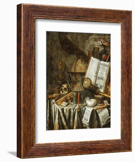 Vanitas Still Life with Musical Instruments, c.1663-Evert Collier-Framed Giclee Print