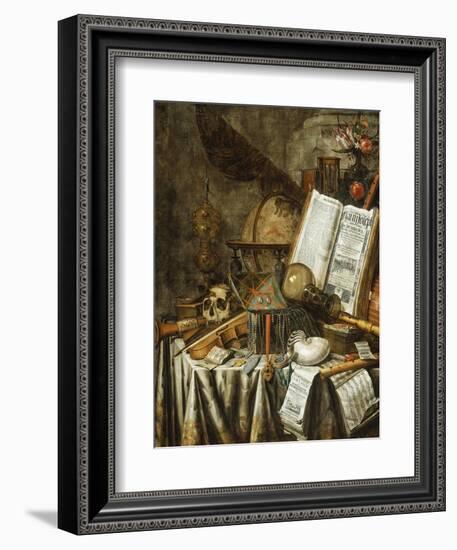 Vanitas Still Life with Musical Instruments, c.1663-Evert Collier-Framed Giclee Print