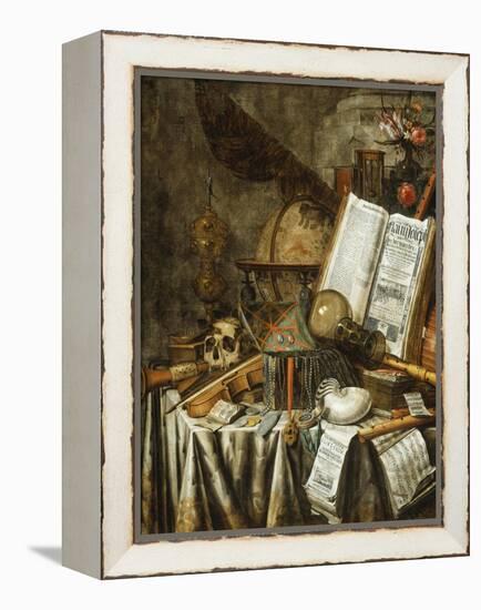 Vanitas Still Life with Musical Instruments, c.1663-Evert Collier-Framed Premier Image Canvas