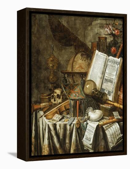 Vanitas Still Life with Musical Instruments, c.1663-Evert Collier-Framed Premier Image Canvas