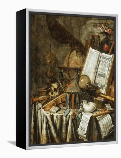 Vanitas Still Life with Musical Instruments, c.1663-Evert Collier-Framed Premier Image Canvas