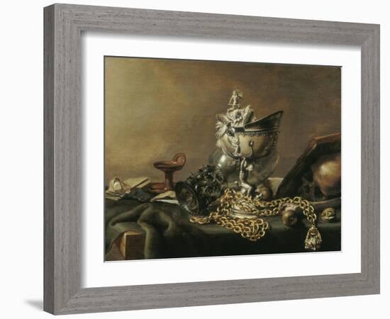 Vanitas Still-Life with Nautilus Cup, 1634-Pieter de Hooch-Framed Giclee Print