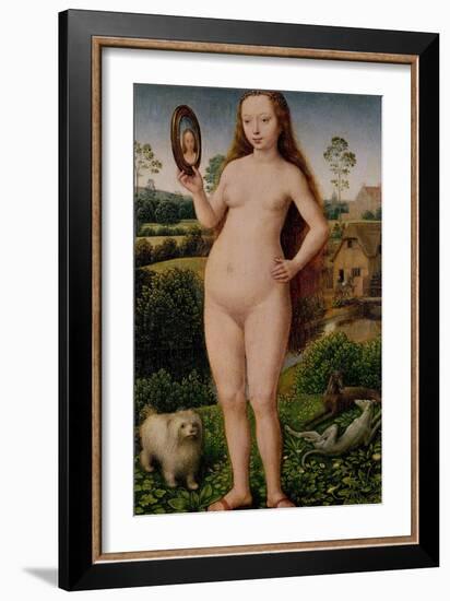Vanity, Central Panel from the Triptych of Earthly Vanity and Divine Salvation, circa 1485-Hans Memling-Framed Giclee Print