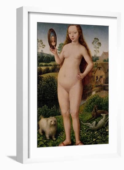 Vanity, Central Panel from the Triptych of Earthly Vanity and Divine Salvation, circa 1485-Hans Memling-Framed Giclee Print