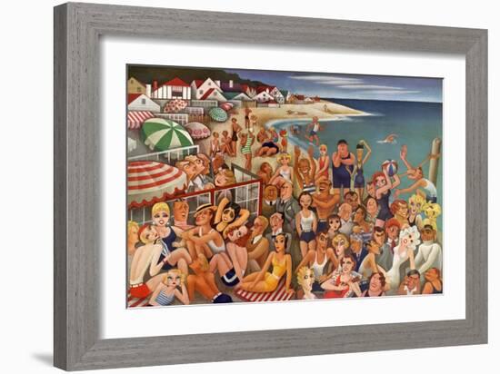 Vanity Fair - September 1933 - Hollywood's Malibu Beach scene-Miguel Covarrubias-Framed Premium Giclee Print
