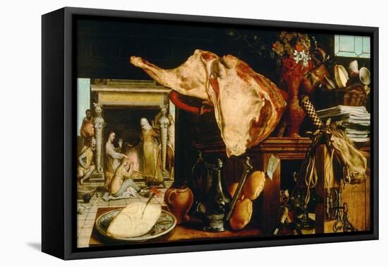 Vanity Still Life (Christ in the House of Martha and Mar), 1552-Pieter Aertsen-Framed Premier Image Canvas