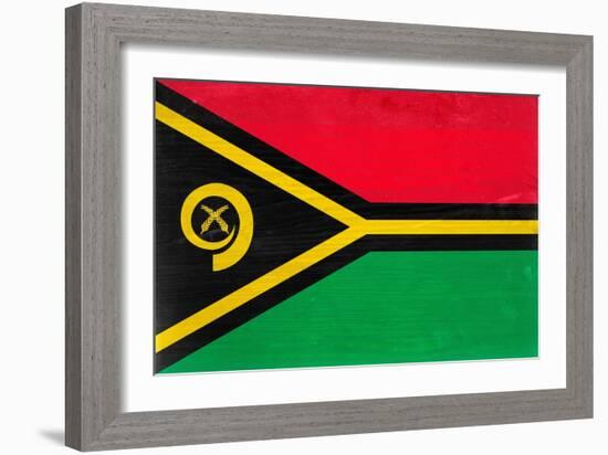 Vanuatu Flag Design with Wood Patterning - Flags of the World Series-Philippe Hugonnard-Framed Art Print